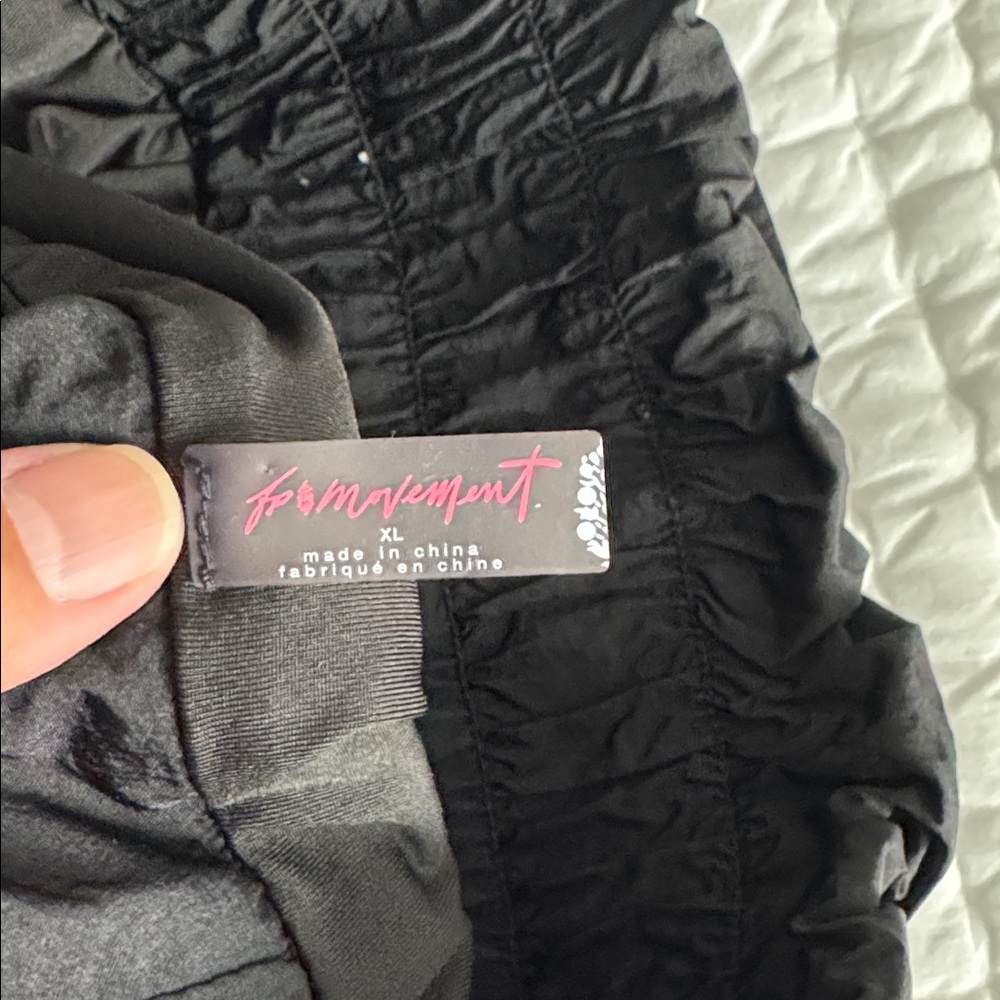 Free People Movement Black Women's Ruffled Shorts - Picture 3 of 4